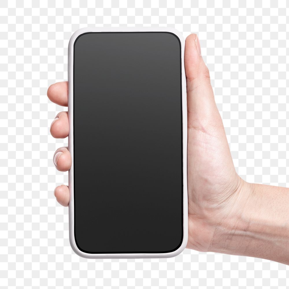 Mobile phone screen mockup png product showcase