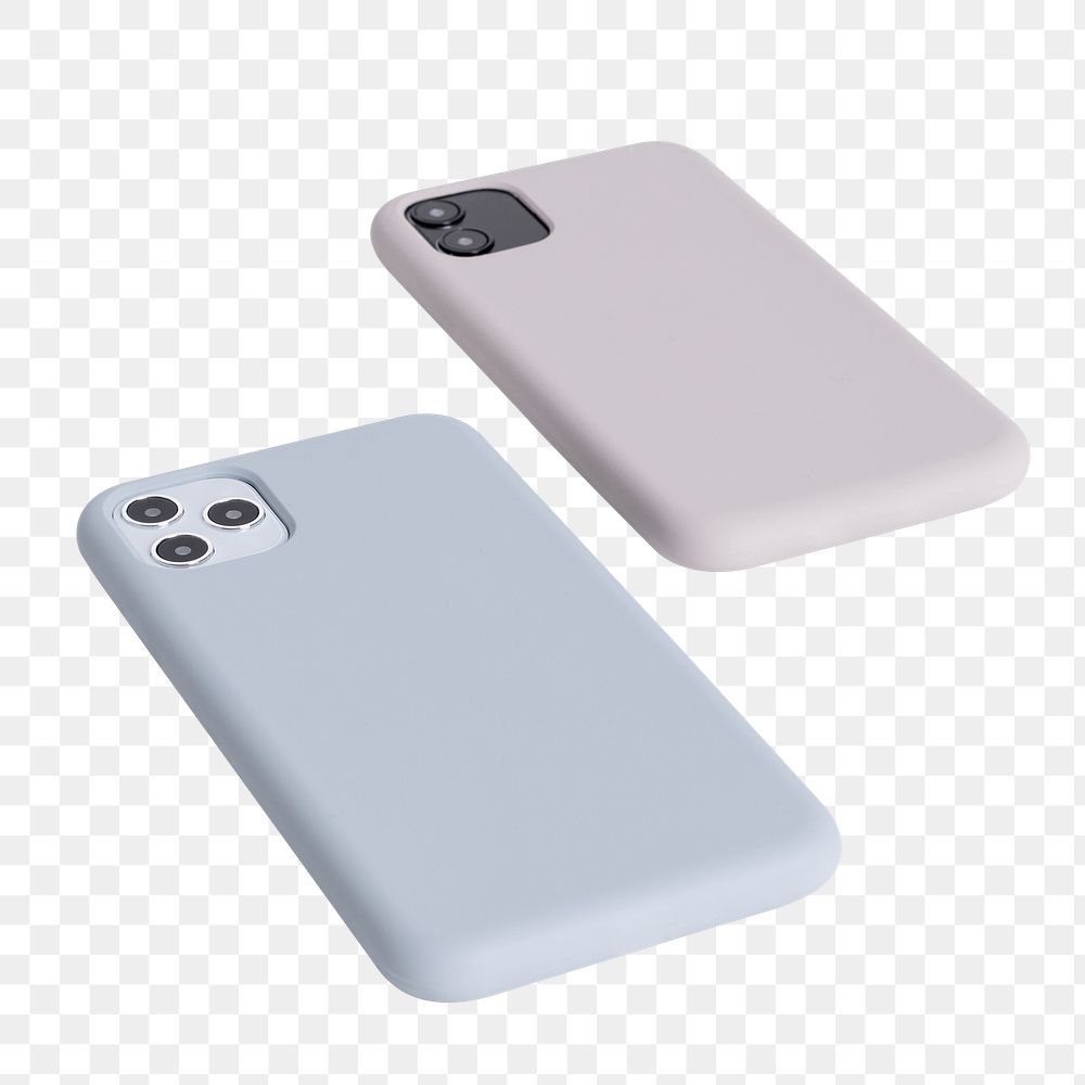 White smartphone case png mockup product showcase back view