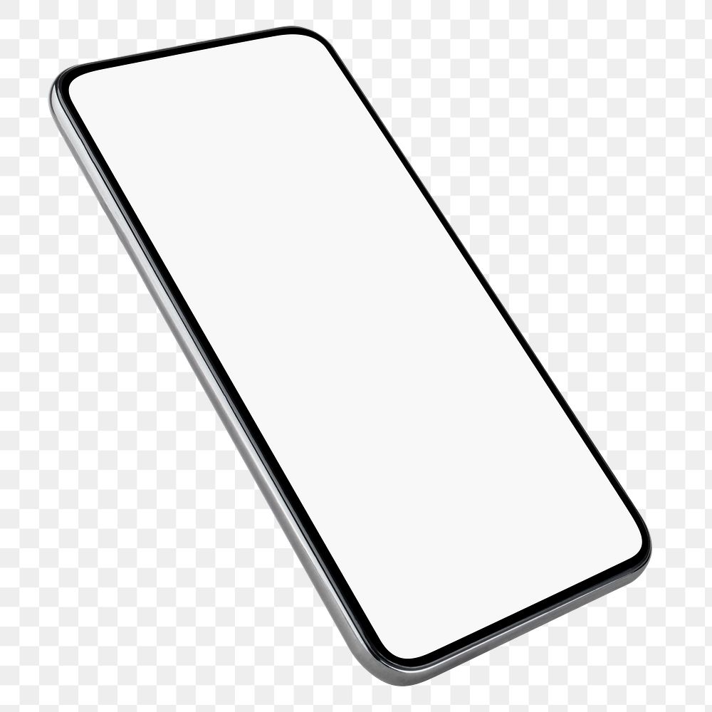 Mobile phone screen png mockup product showcase