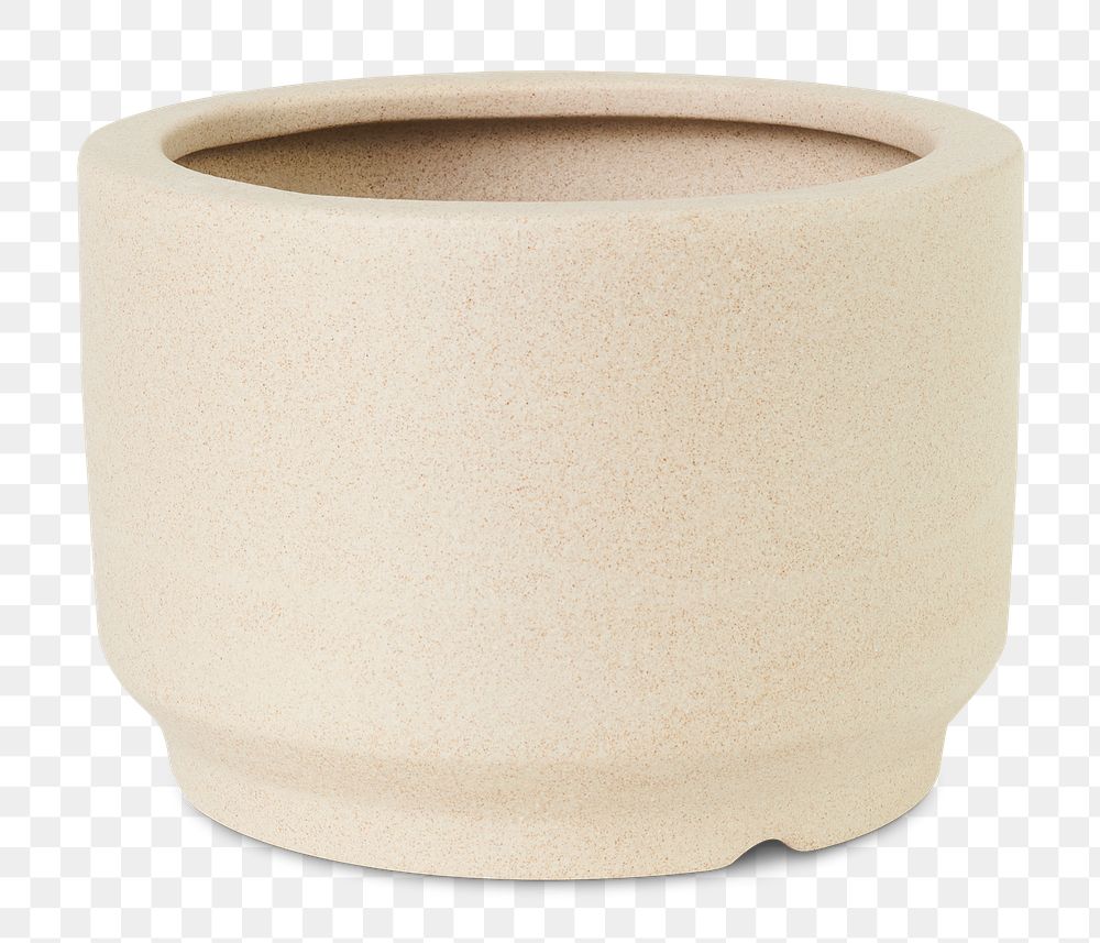 Plant pot png beige ceramic mockup