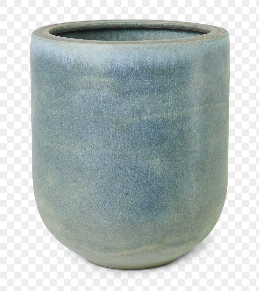 Plant pot png blue ceramic mockup