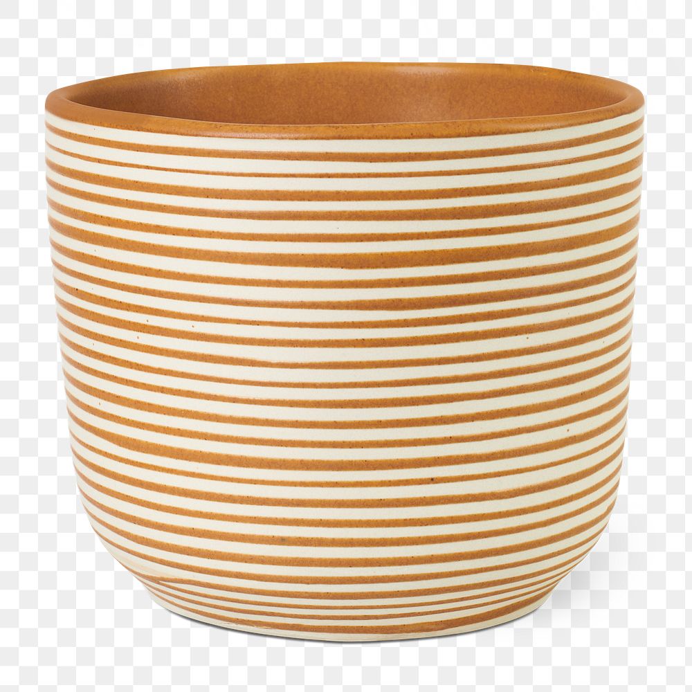 Plant pot png stripes ceramic mockup