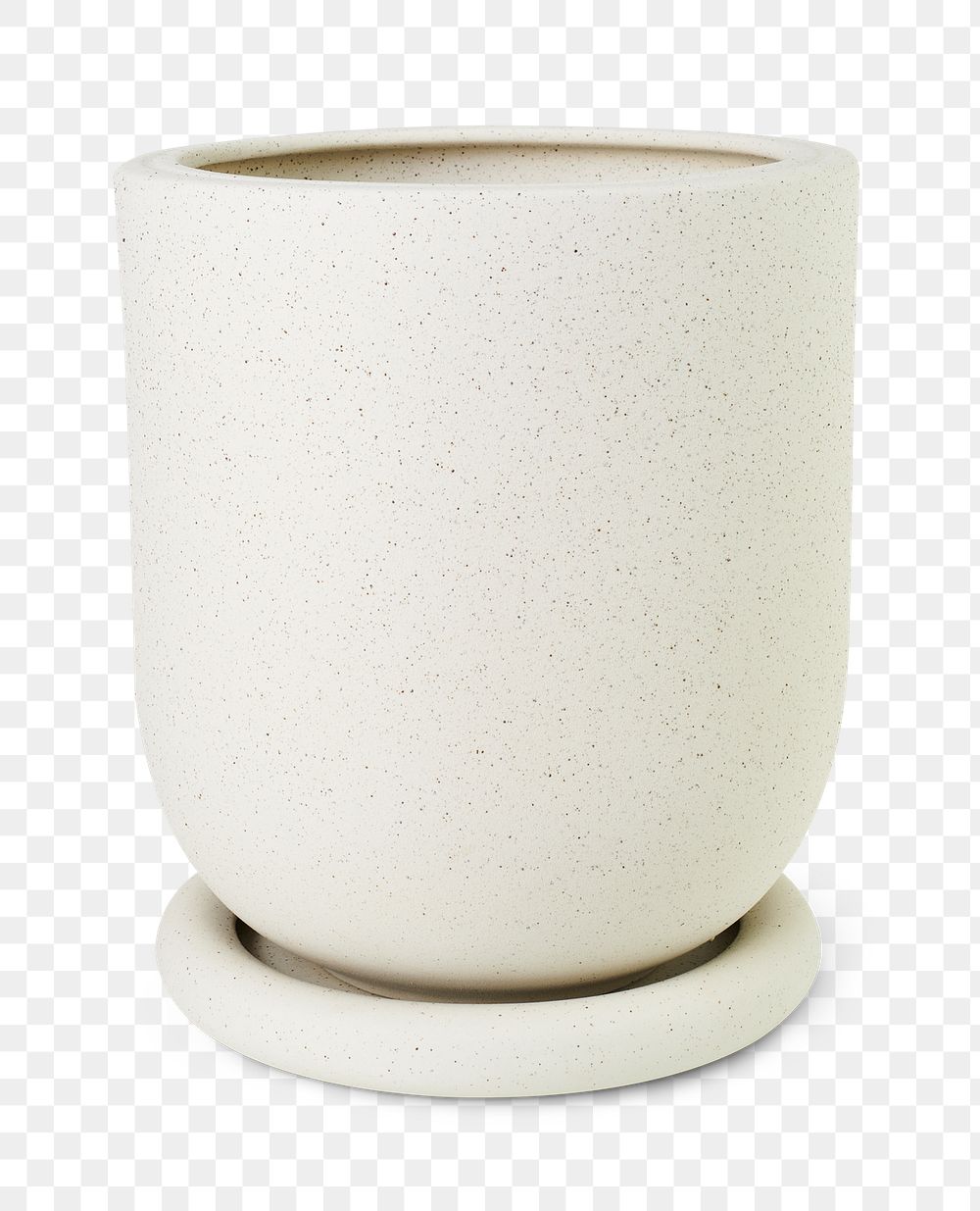 Plant pot png white ceramic mockup with saucer