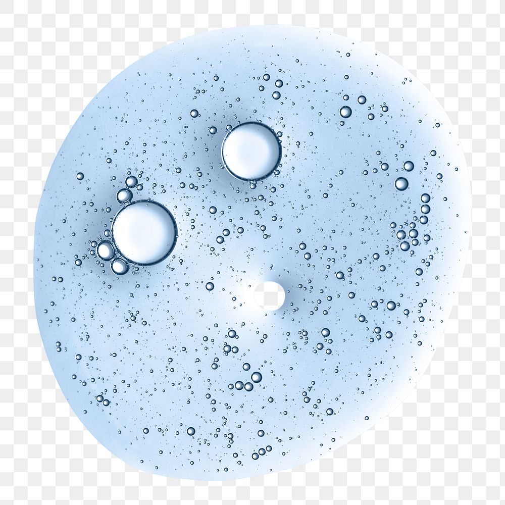 PNG oil bubble macro shot blue liquid abstract