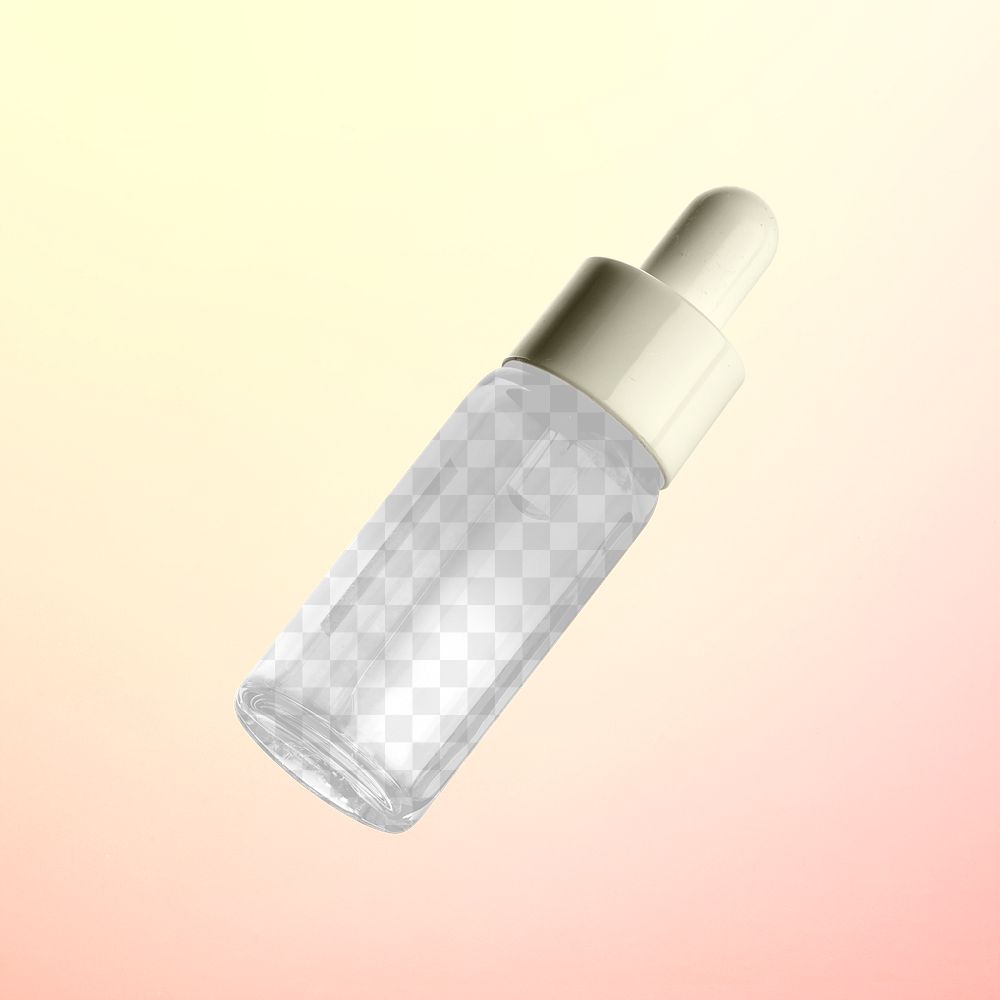 PNG dropper bottle mockup product packaging for beauty and skincare