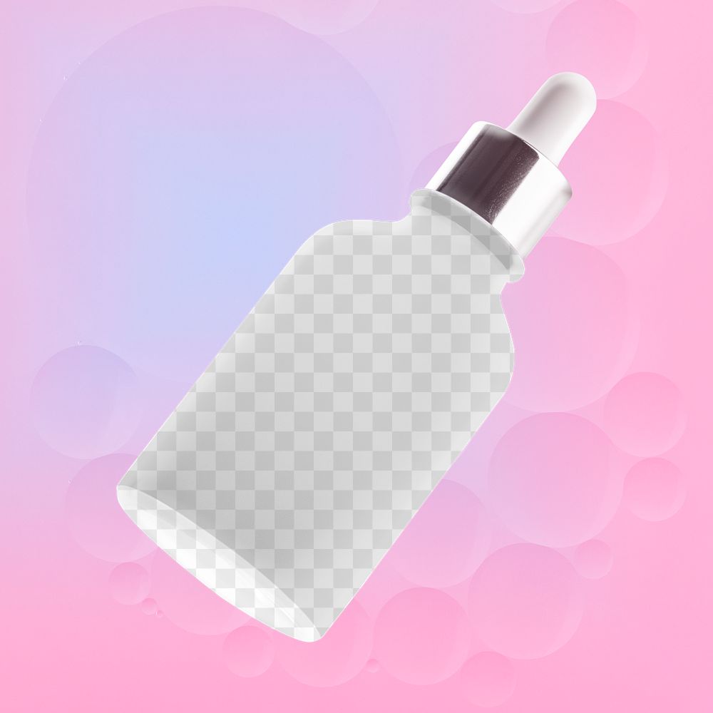 PNG serum bottle mockup product packaging for beauty and skincare