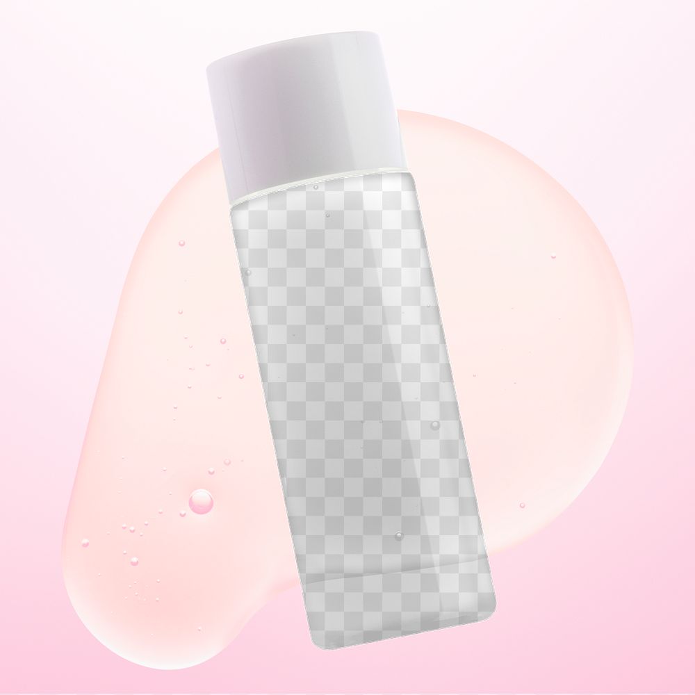 PNG cosmetic bottle mockup product packaging for beauty and skincare
