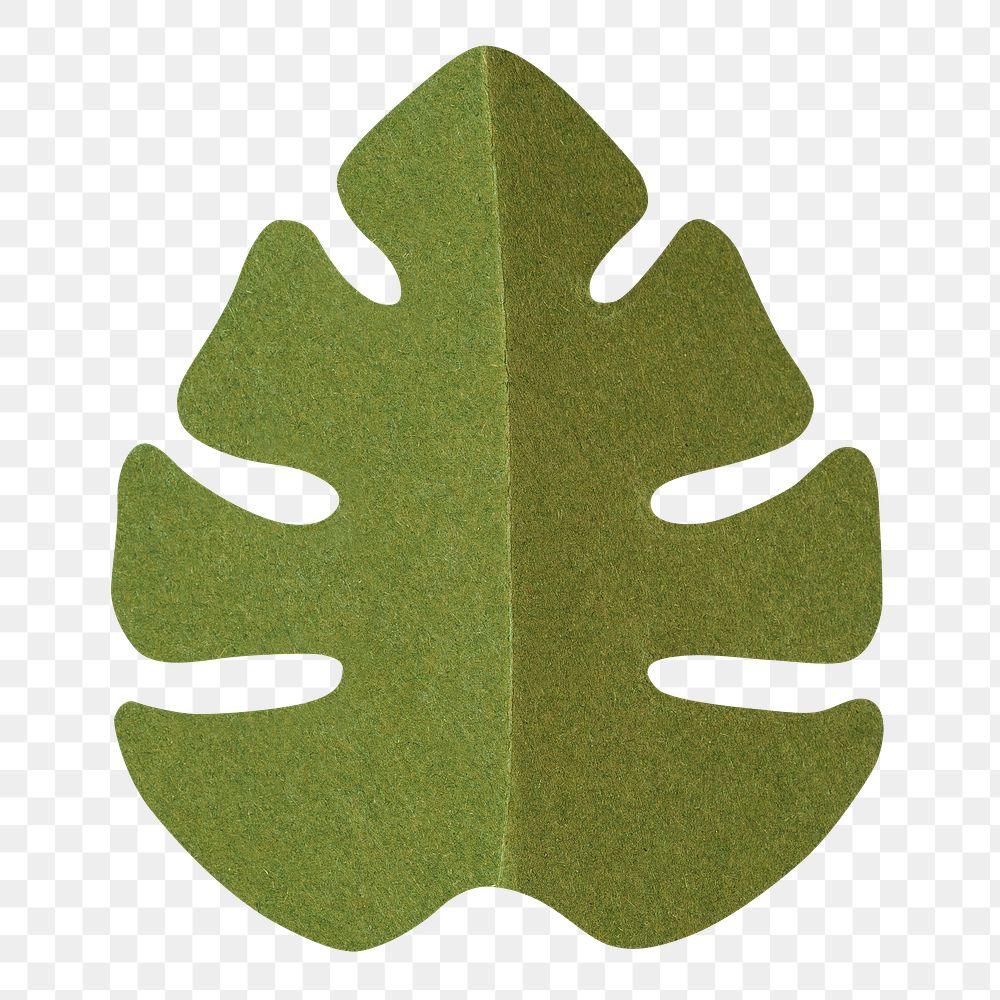 Leaf png mockup in paper craft style