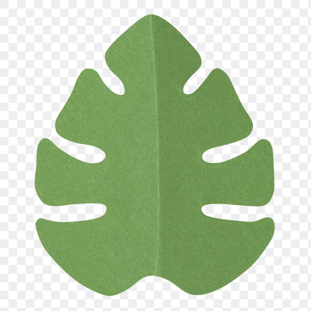 Leaf png mockup in paper craft style