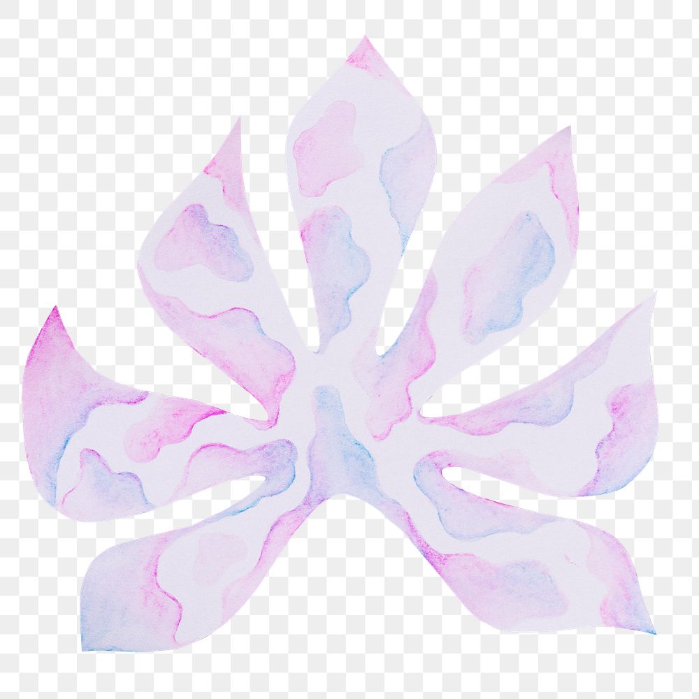 Aralia leaf png mockup in paper craft style