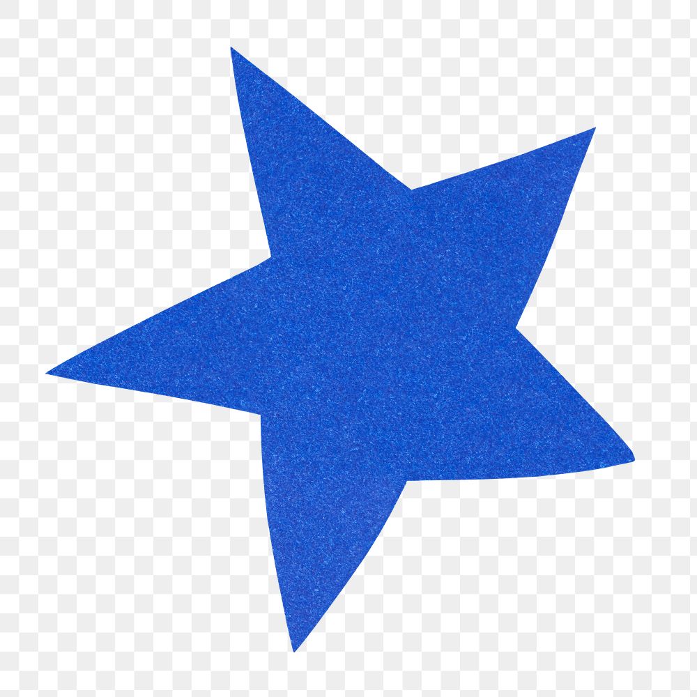 Blue star png sticker DIY paper craft