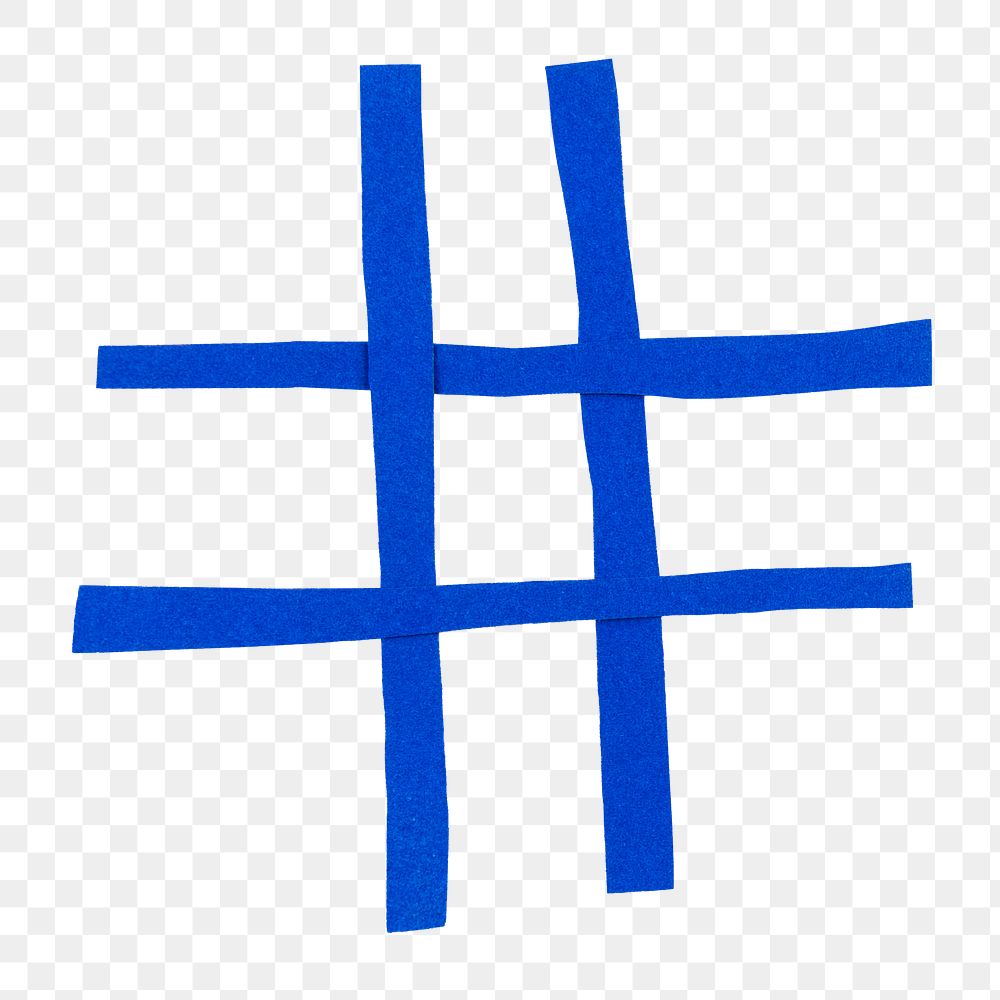 Blue hashtag symbol png sticker DIY paper craft
