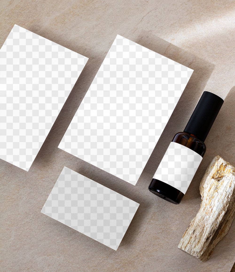Minimal corporate identity mockup png for beauty product packaging