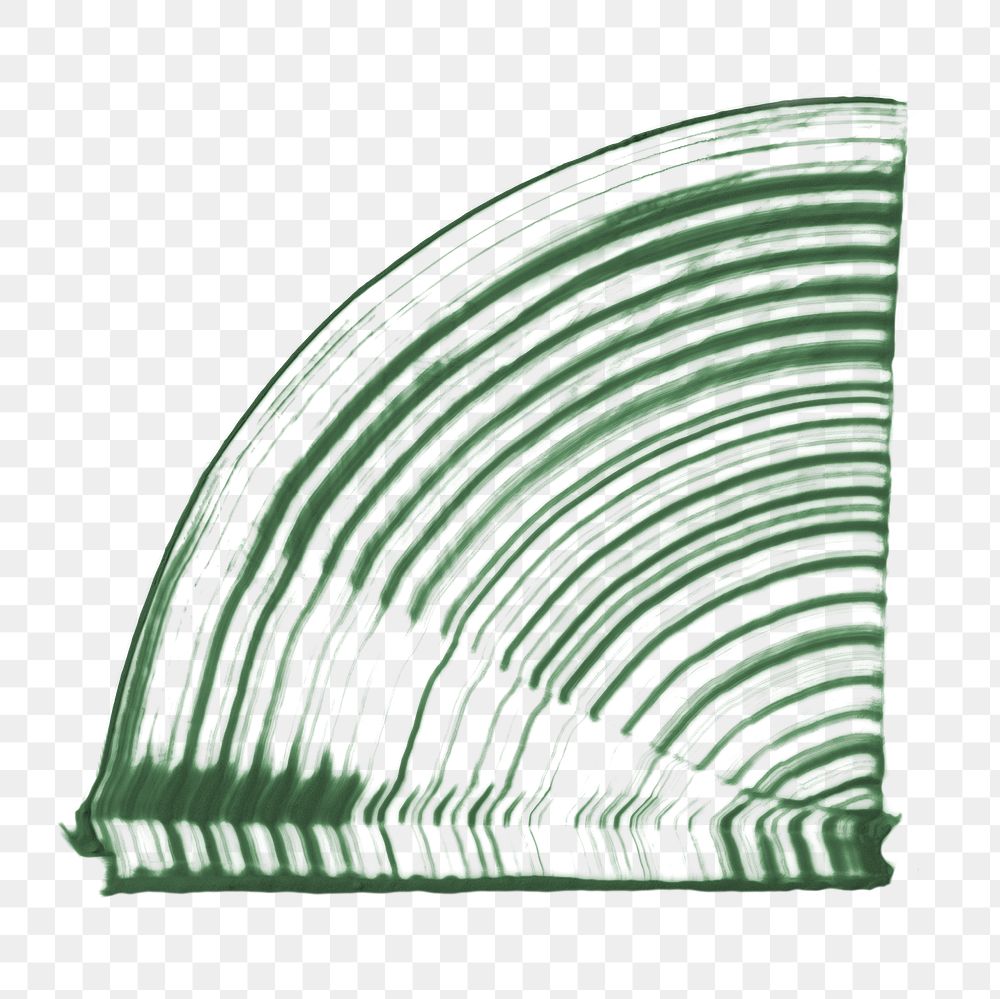 Green comb painting texture png DIY curvy triangle shape abstract art