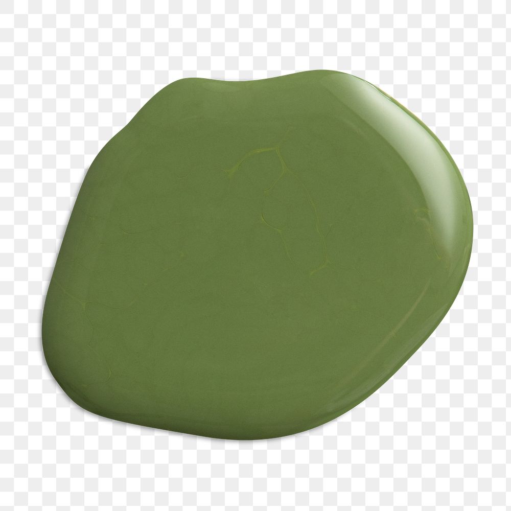 Green paint drop png design element