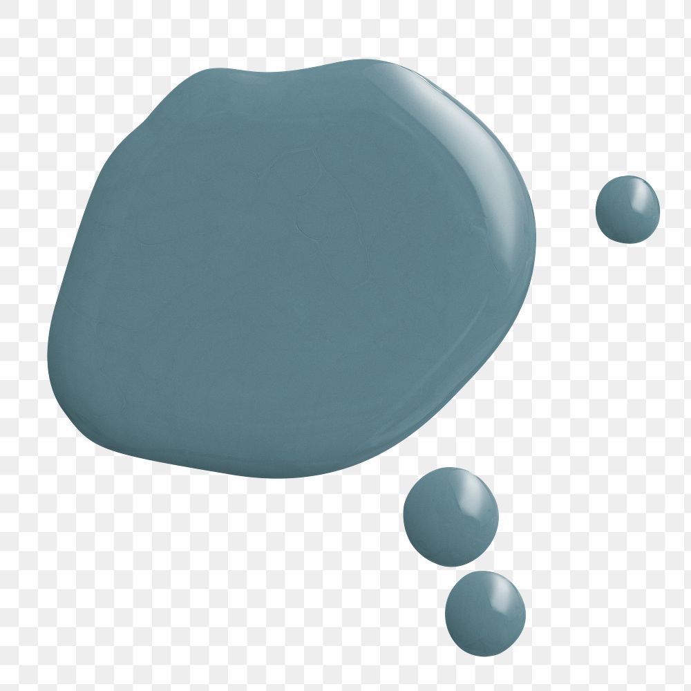 Blue paint drop png design element