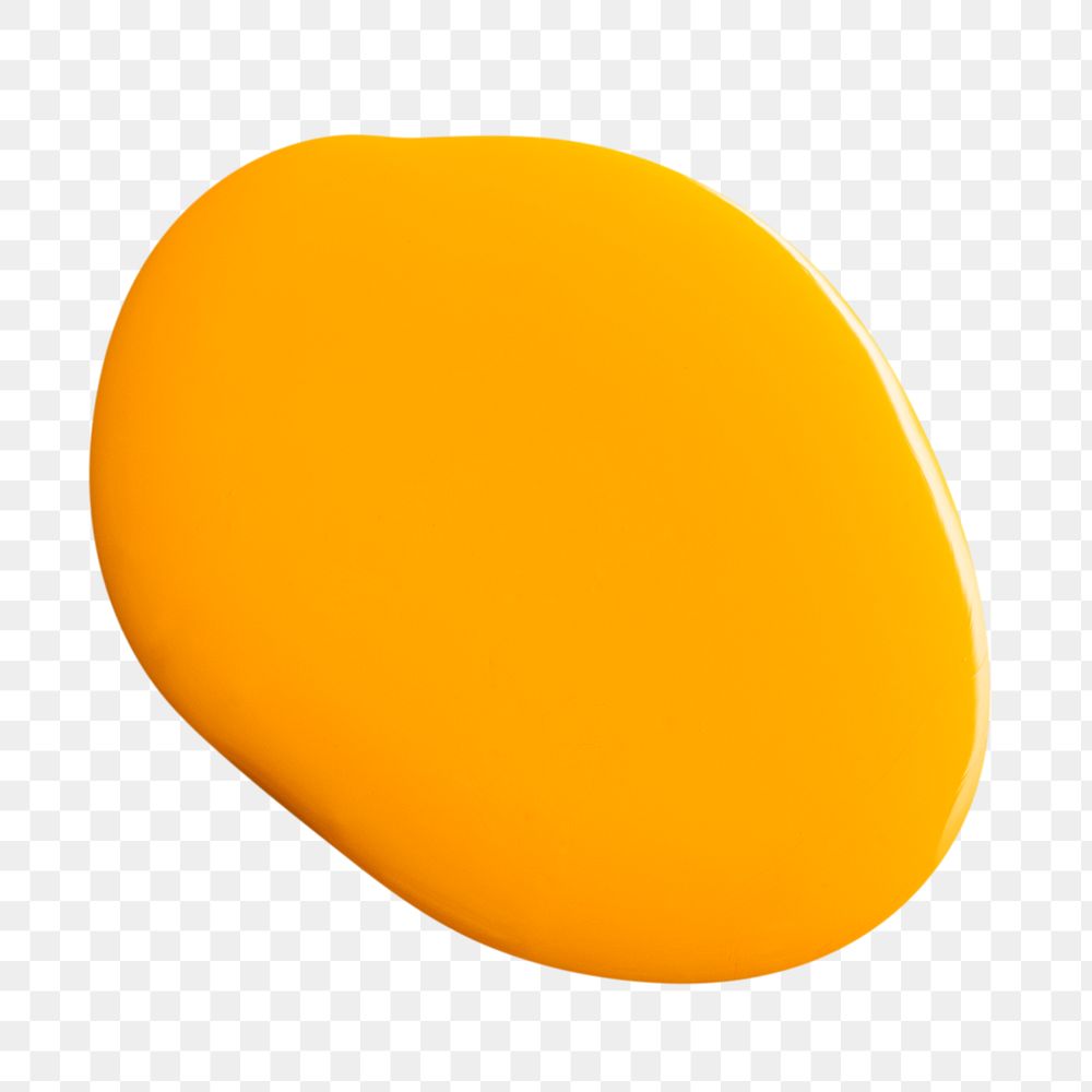 Yellow paint drop png design element