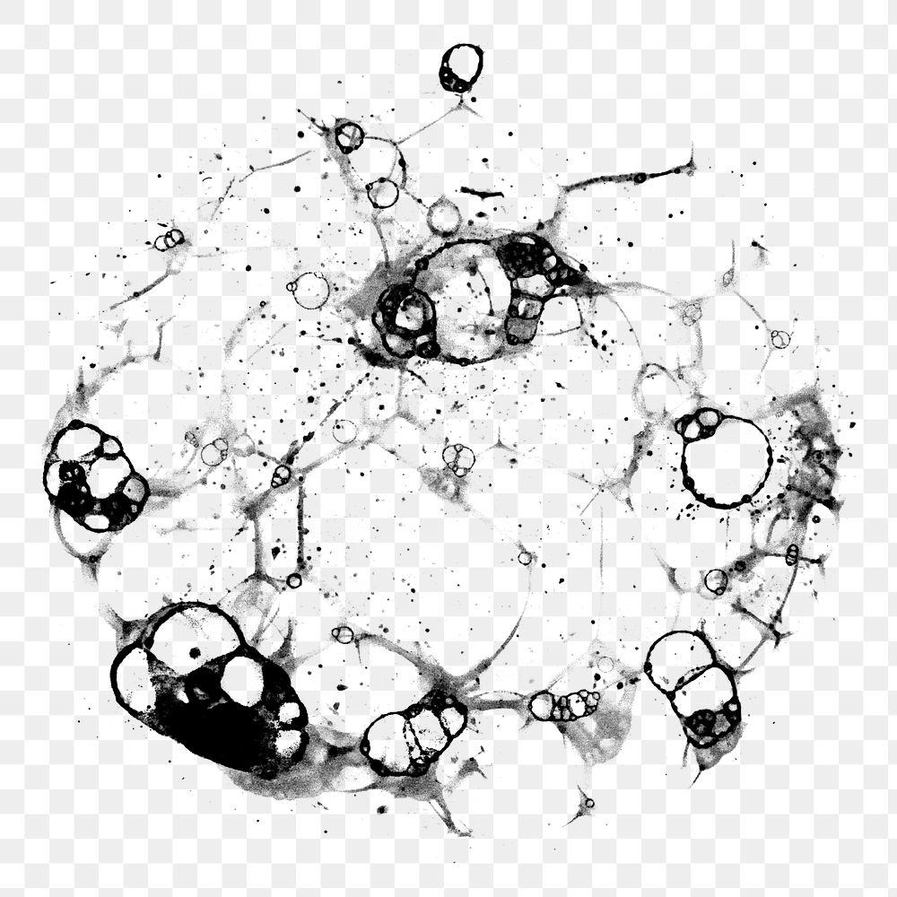 Black bubble art png element graphic