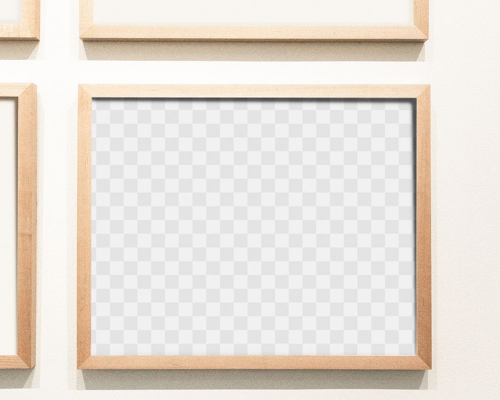 Picture frame png mockup hanging on white wall