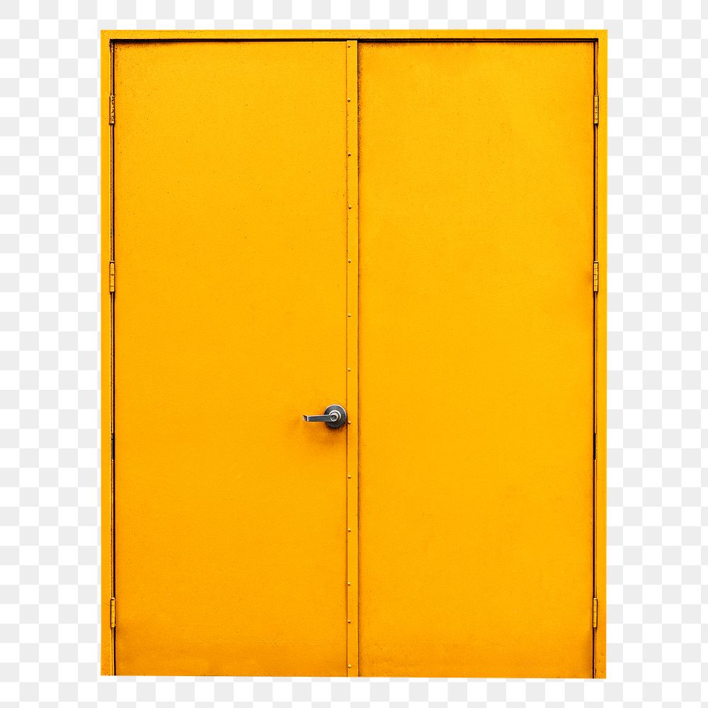Yellow flush door png clipart, modern interior