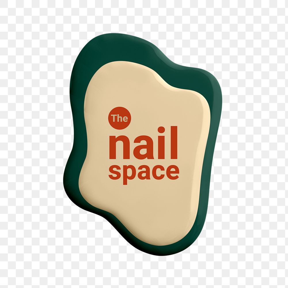 Nail space business logo png creative color paint style