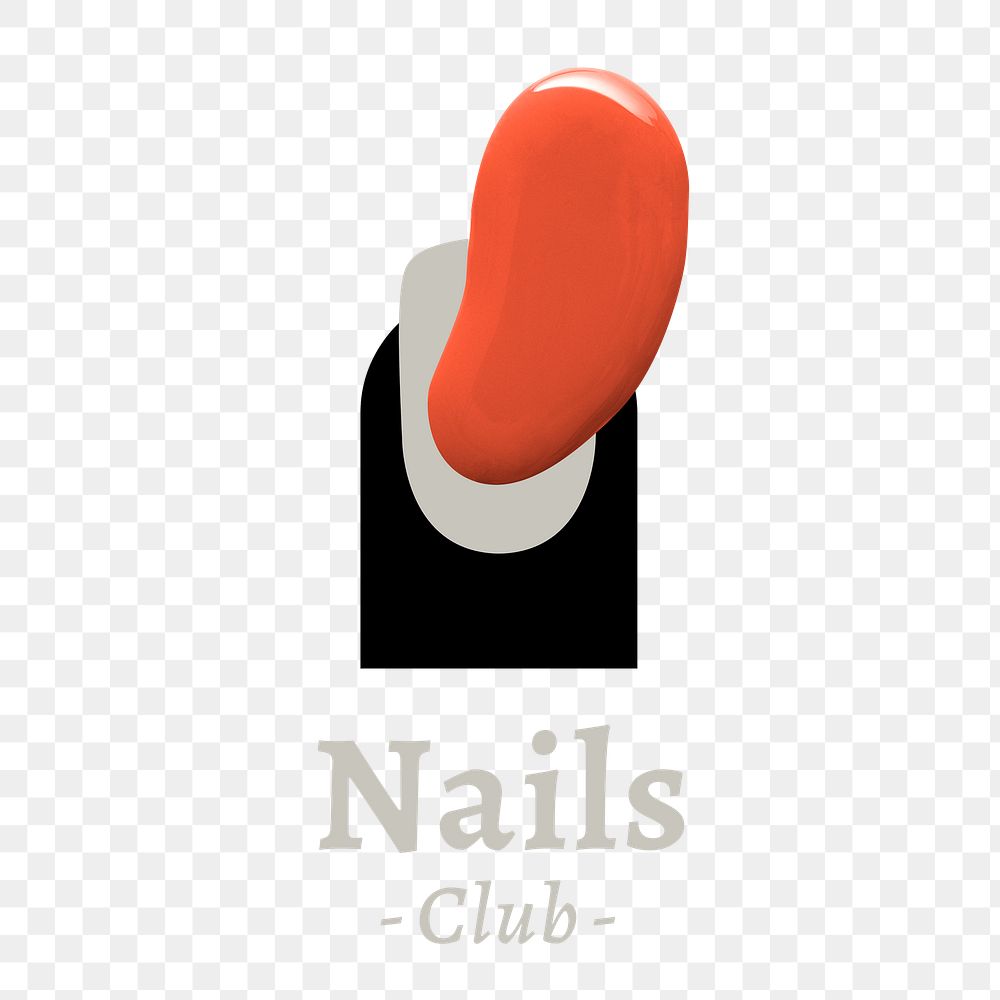 Nails club business logo png creative color paint style