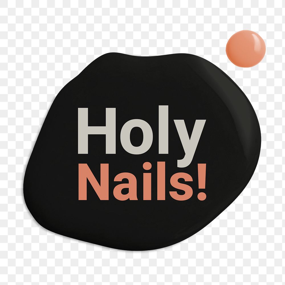 Holy nails business logo png creative color paint style