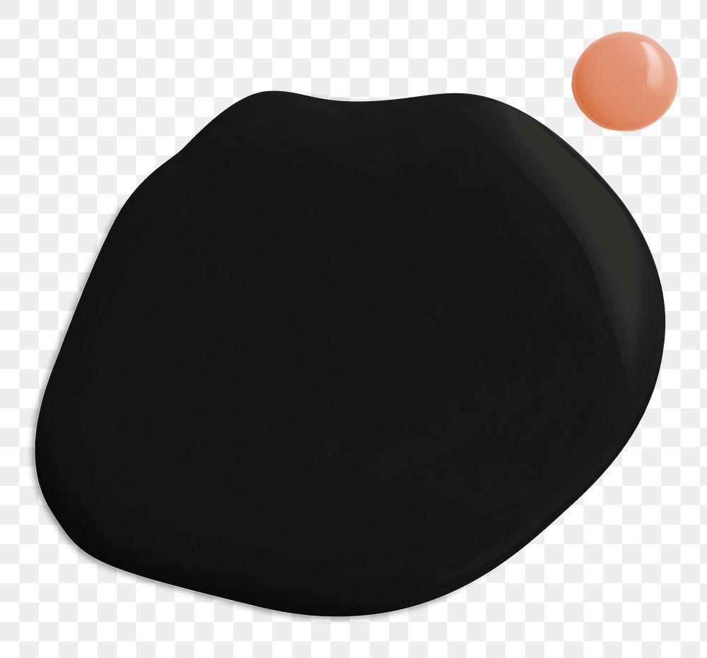 Black color paint circle png shape creative art graphic element