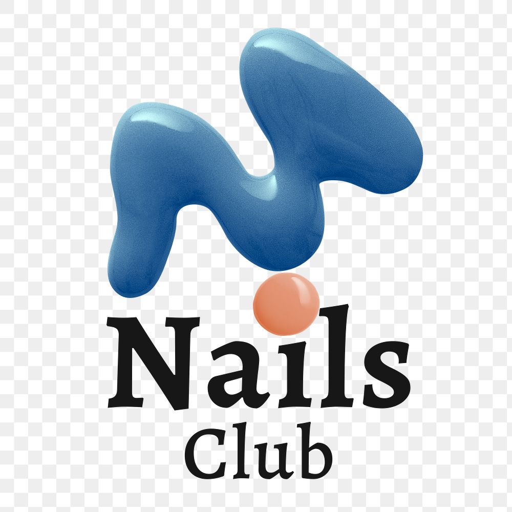 Nails club business logo png creative color paint style