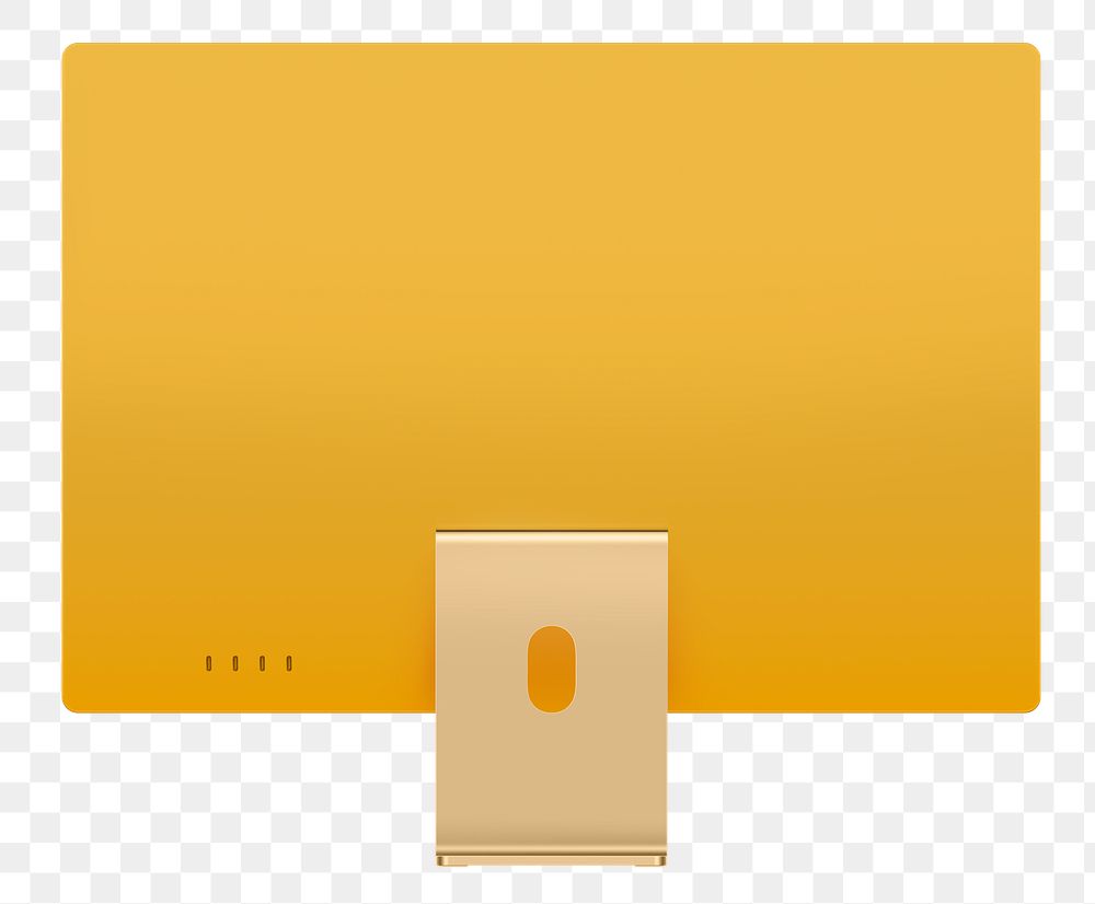Computer png mockup yellow digital device minimal style