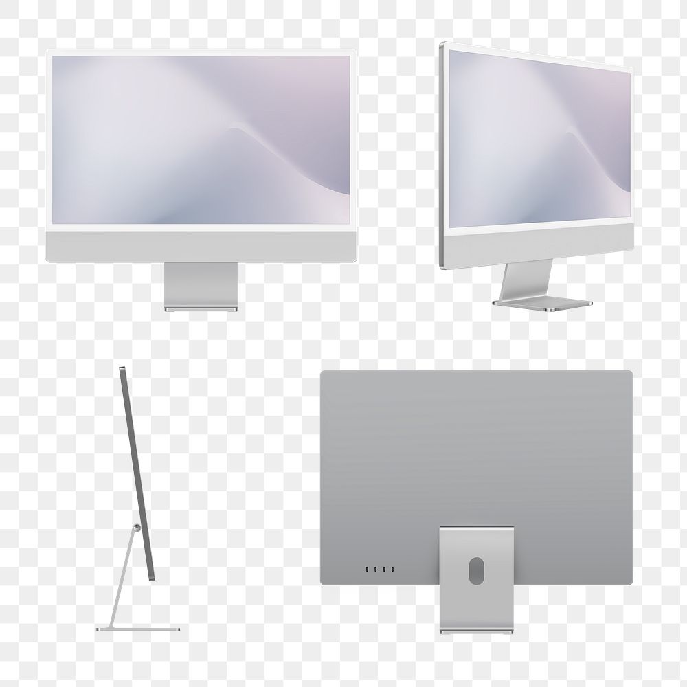 Gray computer png mockup digital devicein minimal style