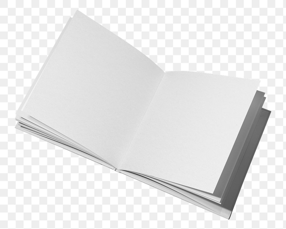 Blank white book png, isolated object transparent background