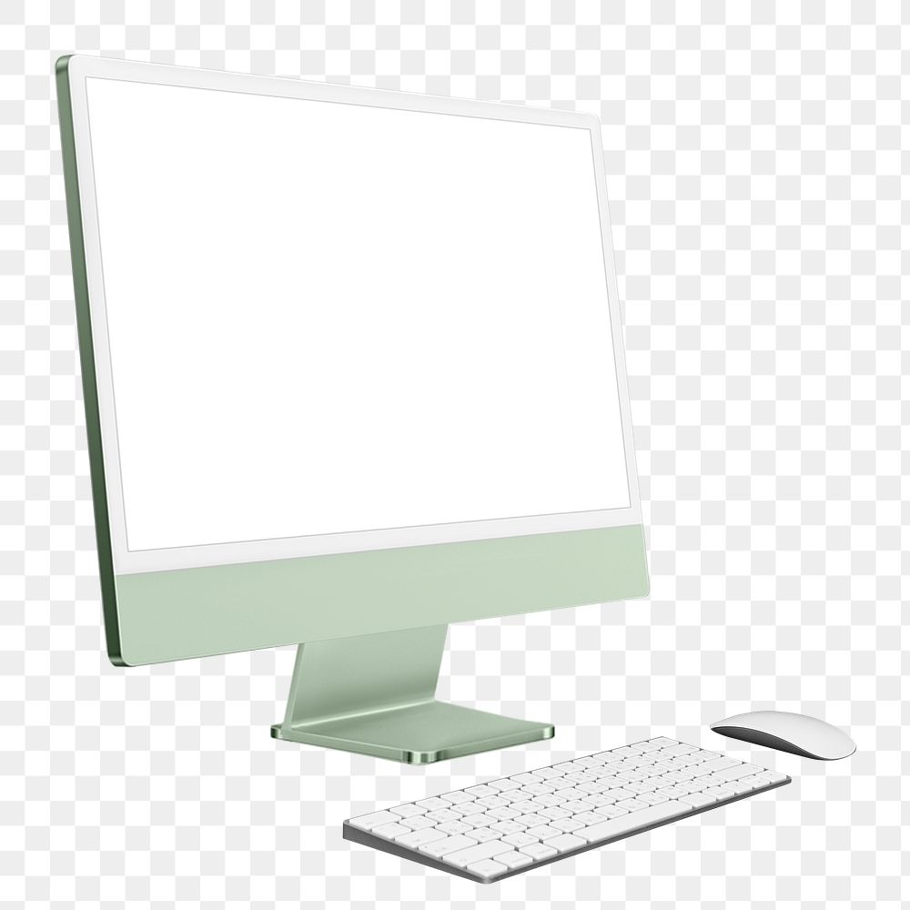 Blank computer screen png on transparent background