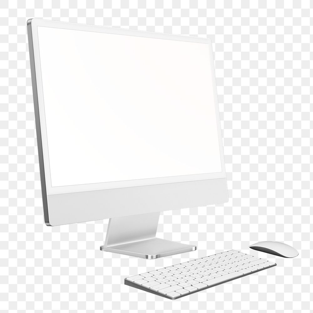 Blank computer screen png on transparent background