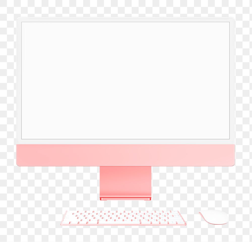 Blank computer screen png on transparent background