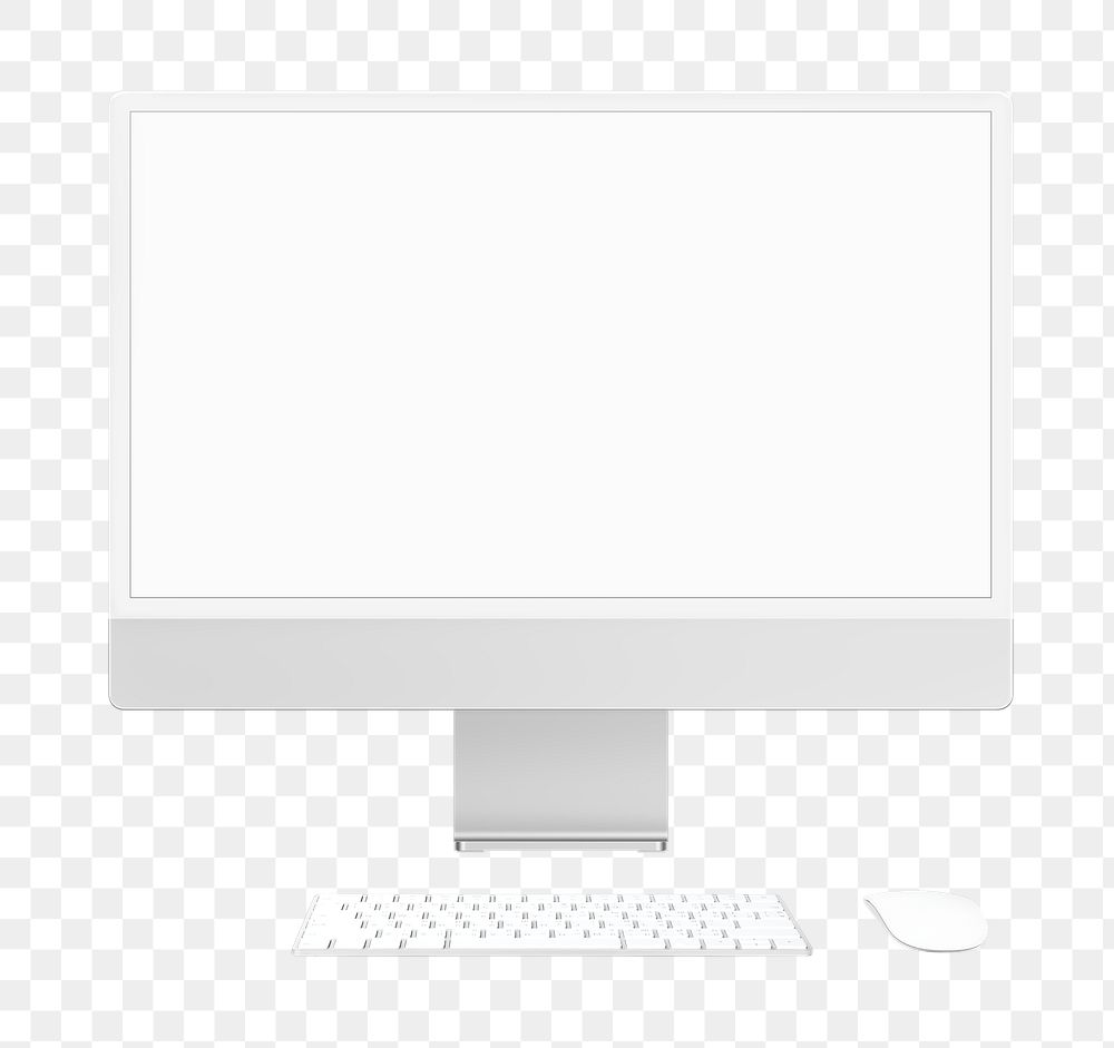 Blank computer screen png on transparent background