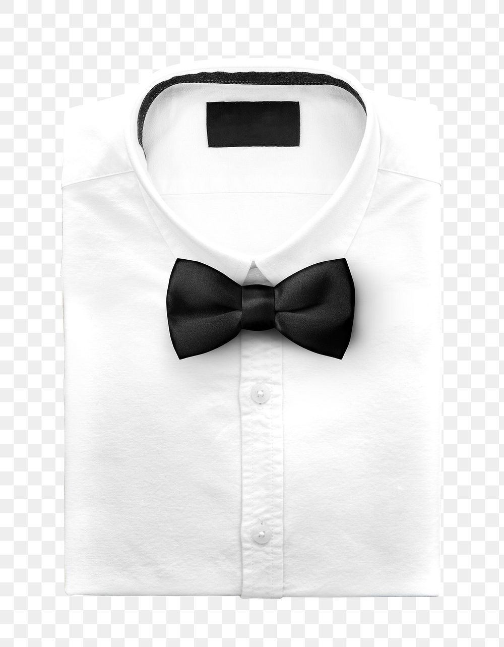 Shirt and bow tie png on transparent background, men&rsquo;s formal outfit accessory 