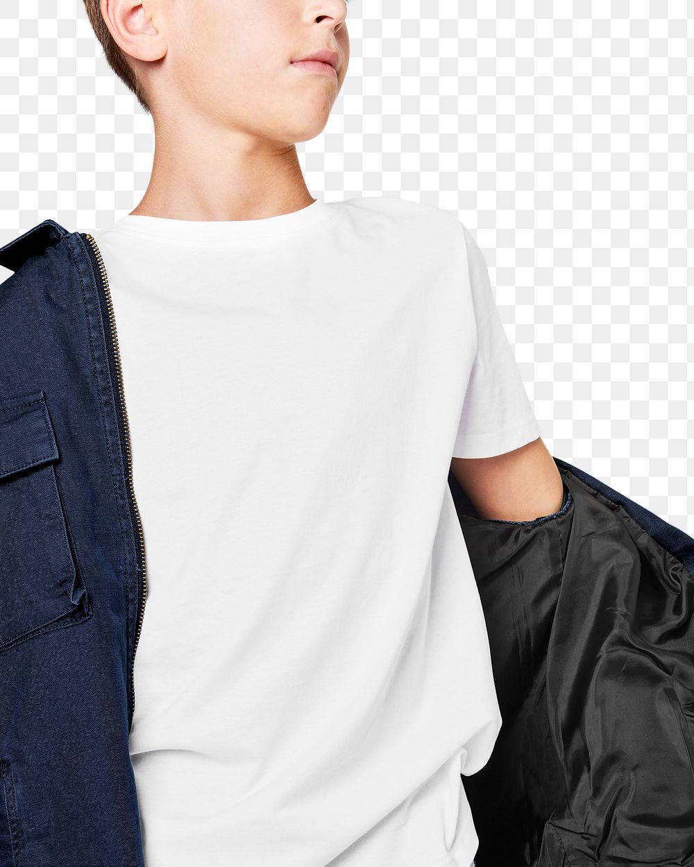 T-shirt png on transparent background, kid's editable apparel design 