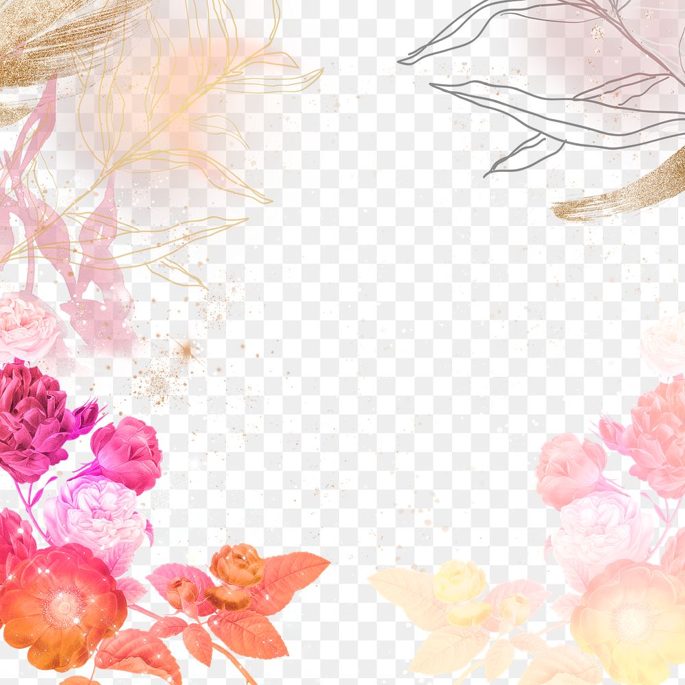 Pink rose png background, pastel aesthetic design, remixed from vintage public domain images