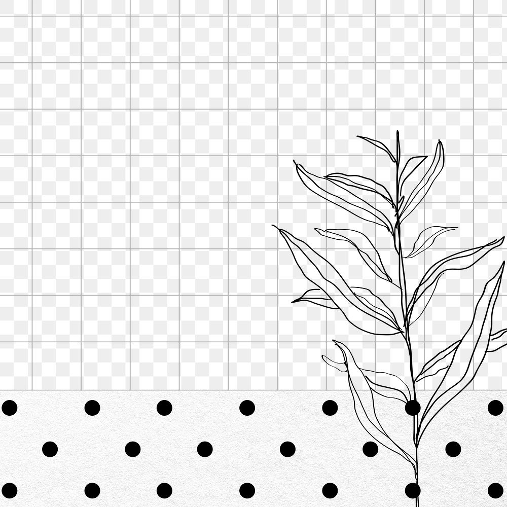 Png plant frame, doodle wedding border