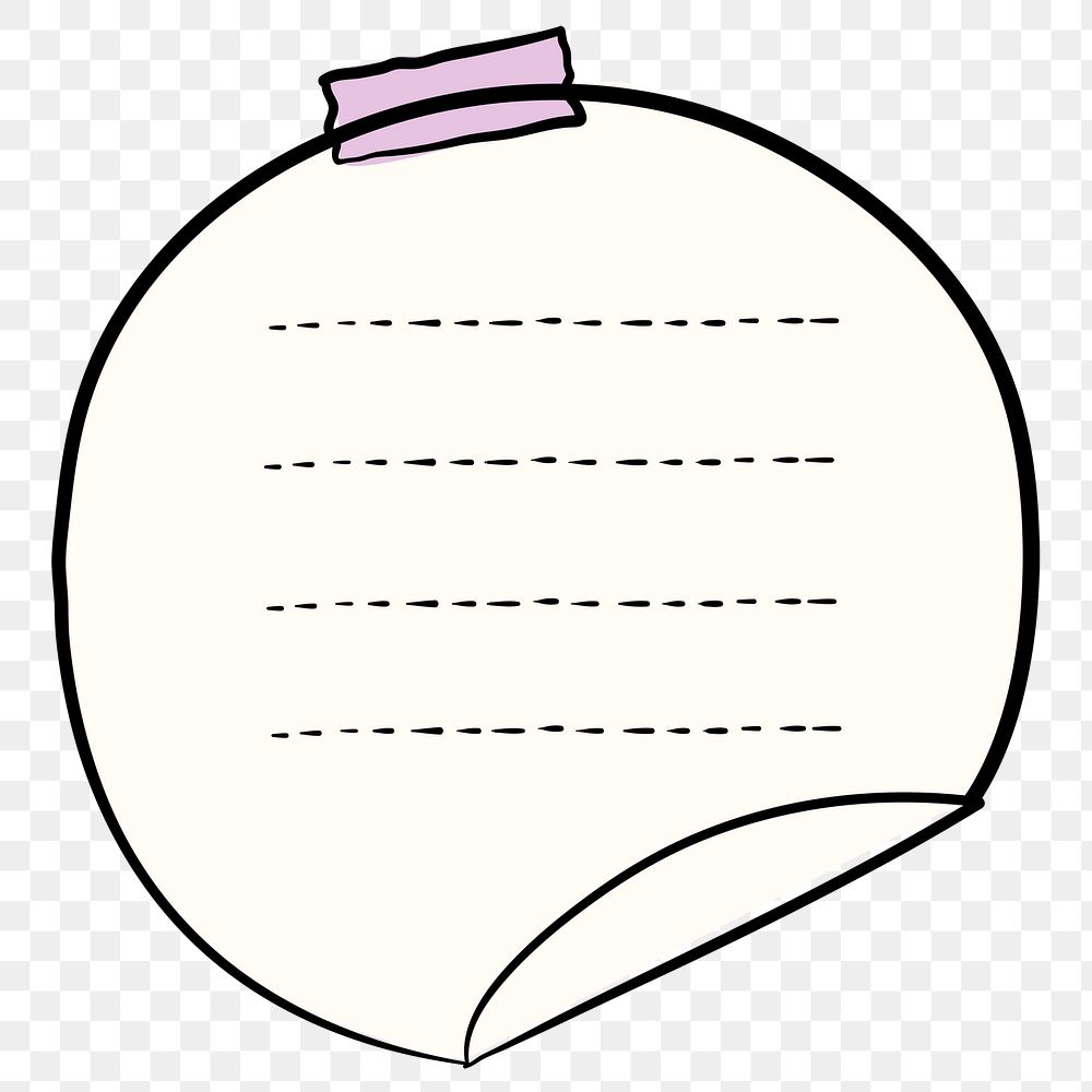 Png goodnotes stickers, circle note element in hand drawn style