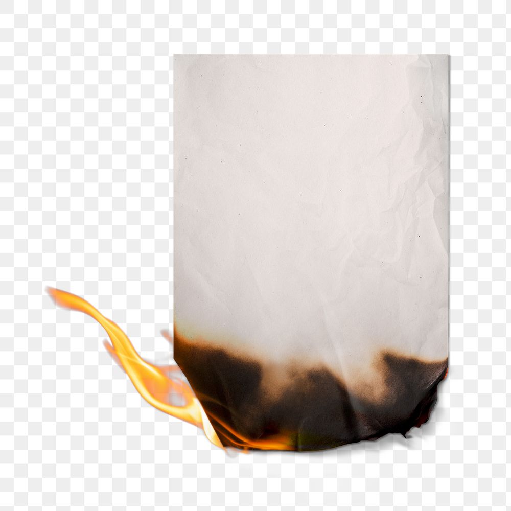 Burning paper png, realistic poster design space