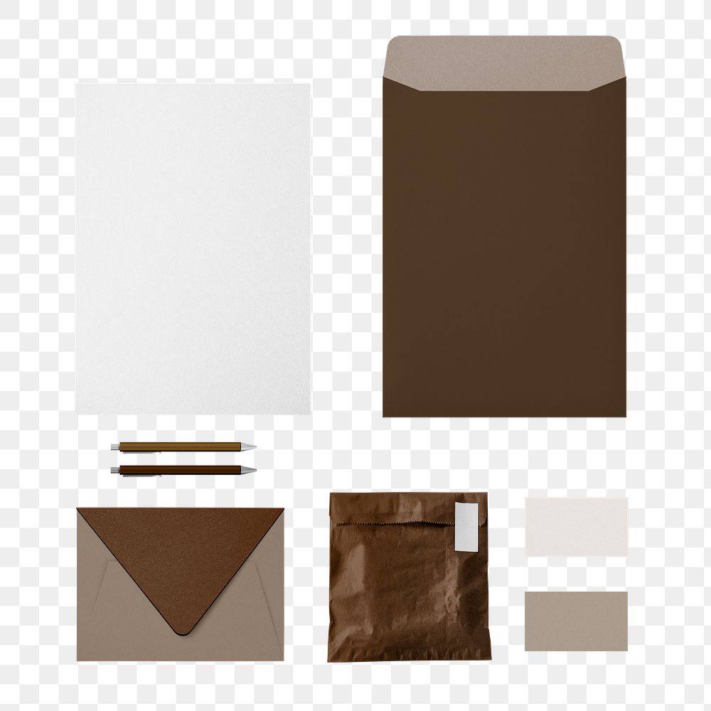 Stationery envelope png, corporate identity set