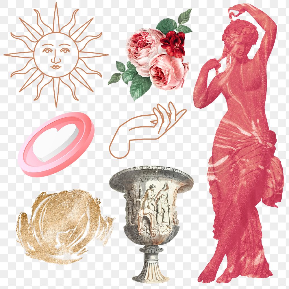 png greek collage vintage stickers premium png rawpixel