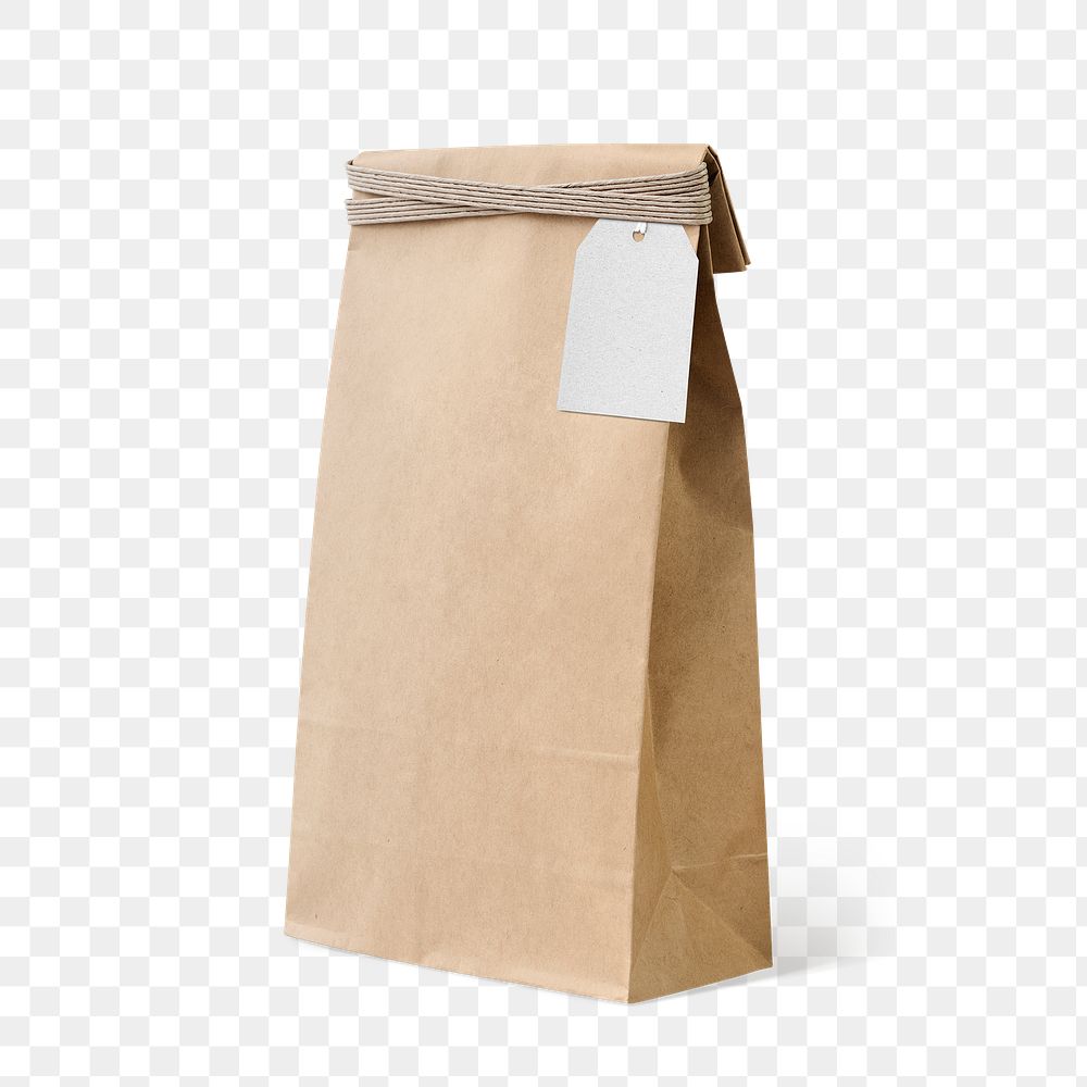 Paper bag png sticker, isolated object, transparent background