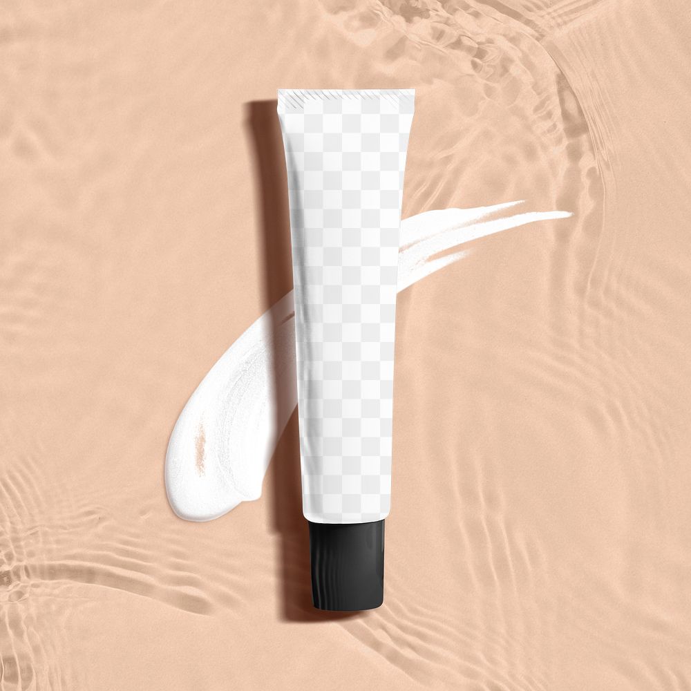 Skincare tube png mockup, beauty product packaging