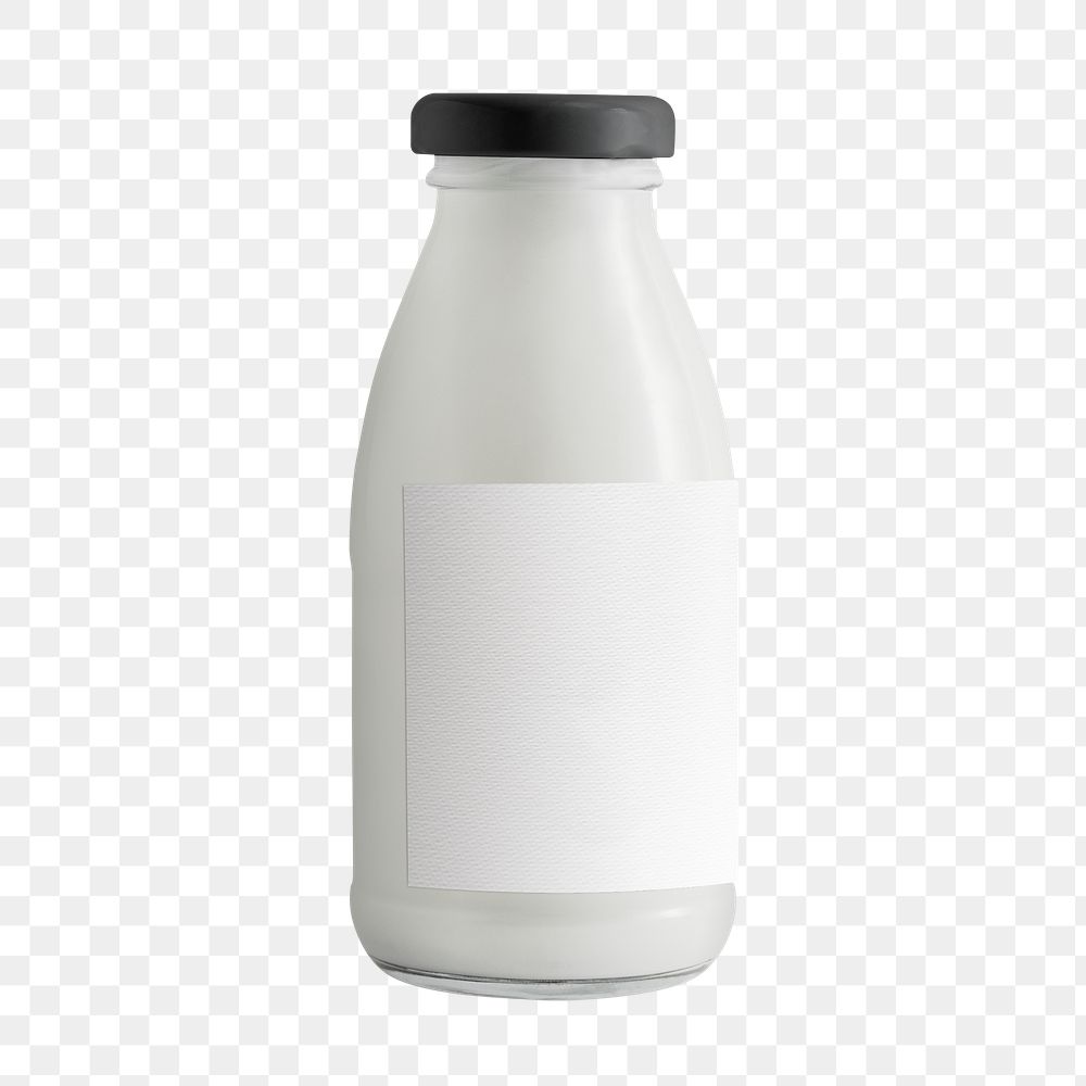 Milk bottle png, isolated object, transparent background