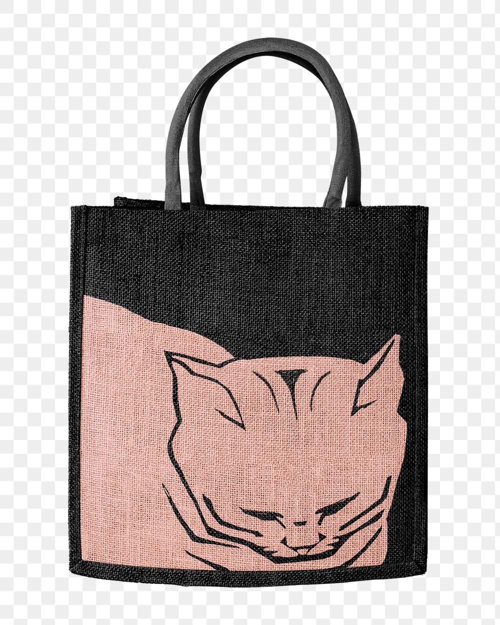 Jute tote bag png, eco-friendly product on transparent background