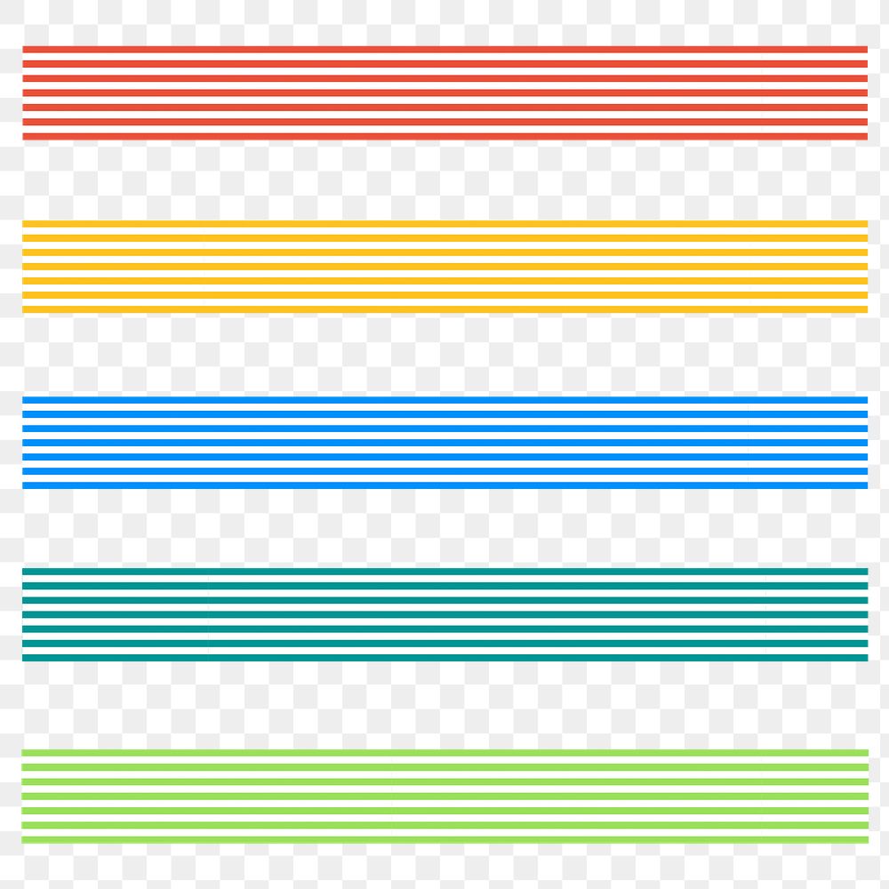 Brush stroke png colorful stripes pattern set