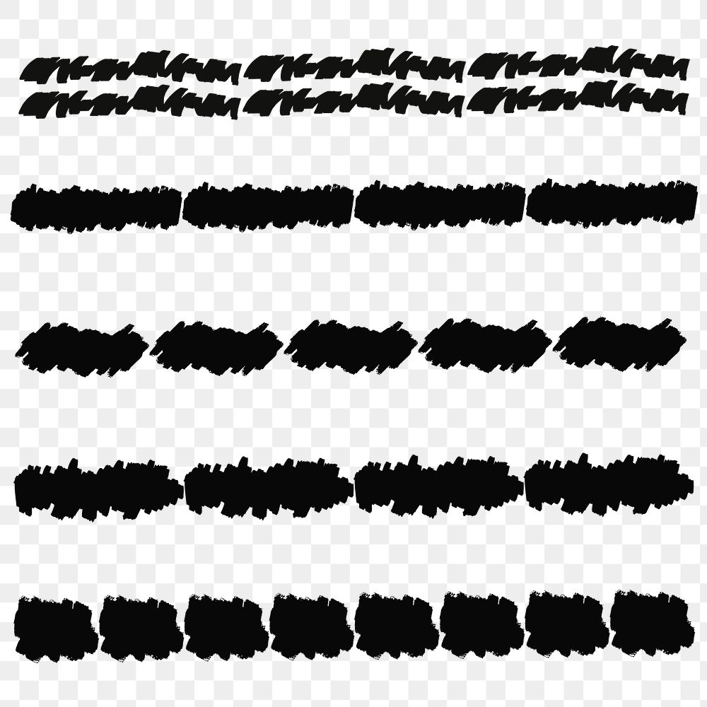 Brush stroke png black ink pattern